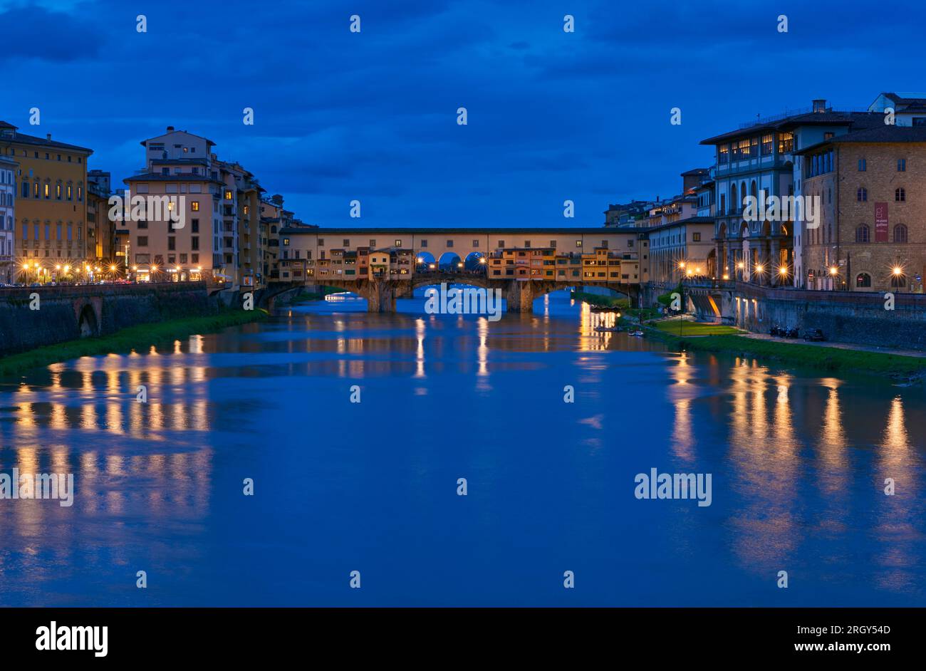 Ponte Vecchio in blue hour. Florence, Italy Stock Photo