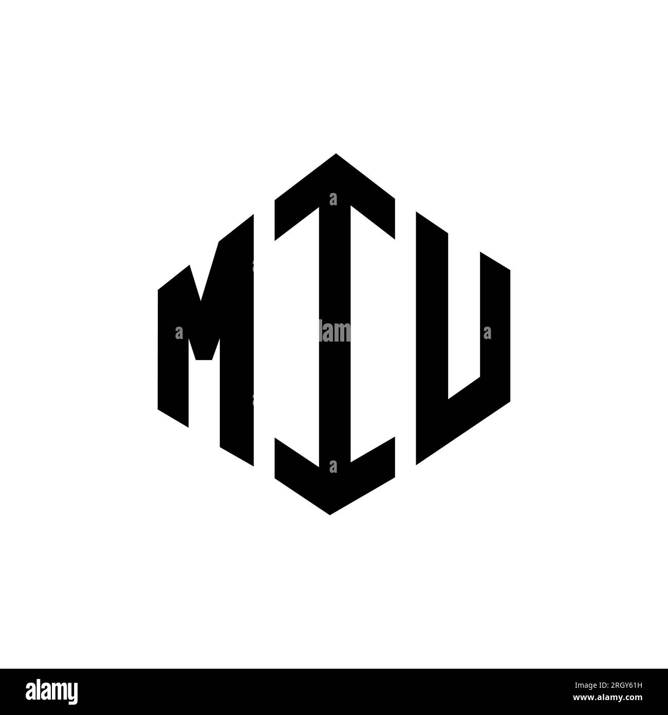 MIU letter logo design with polygon shape. MIU polygon and cube shape ...