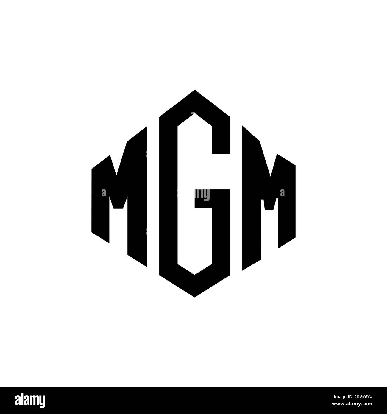 MGM letter logo design with polygon shape. MGM polygon and cube shape logo design. MGM hexagon vector logo template white and black colors. MGM monogr Stock Vector
