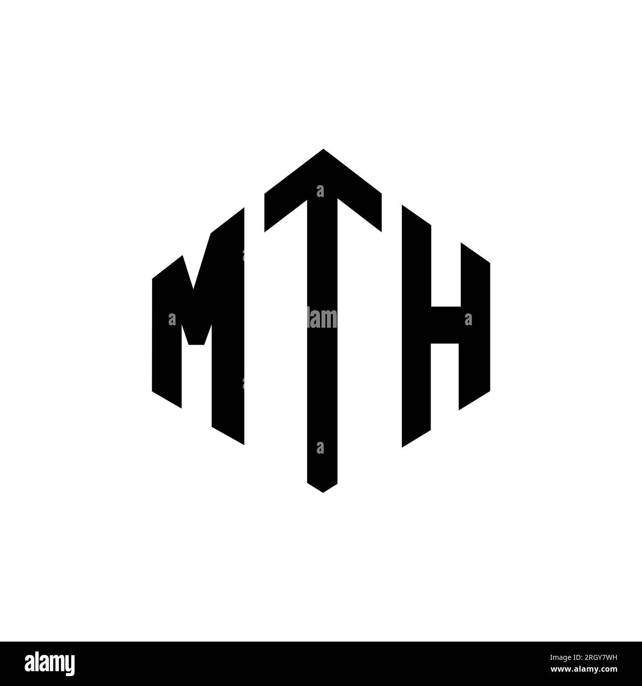 MTH letter logo design with polygon shape. MTH polygon and cube shape