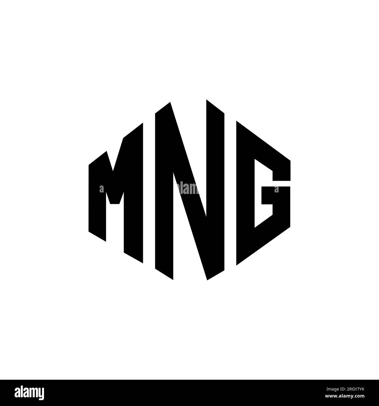 MNG letter logo design with polygon shape. MNG polygon and cube shape