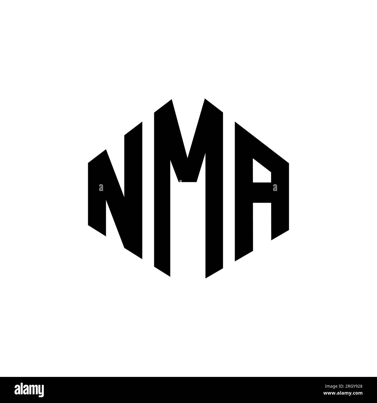 NMA letter logo design with polygon shape. NMA polygon and cube shape ...