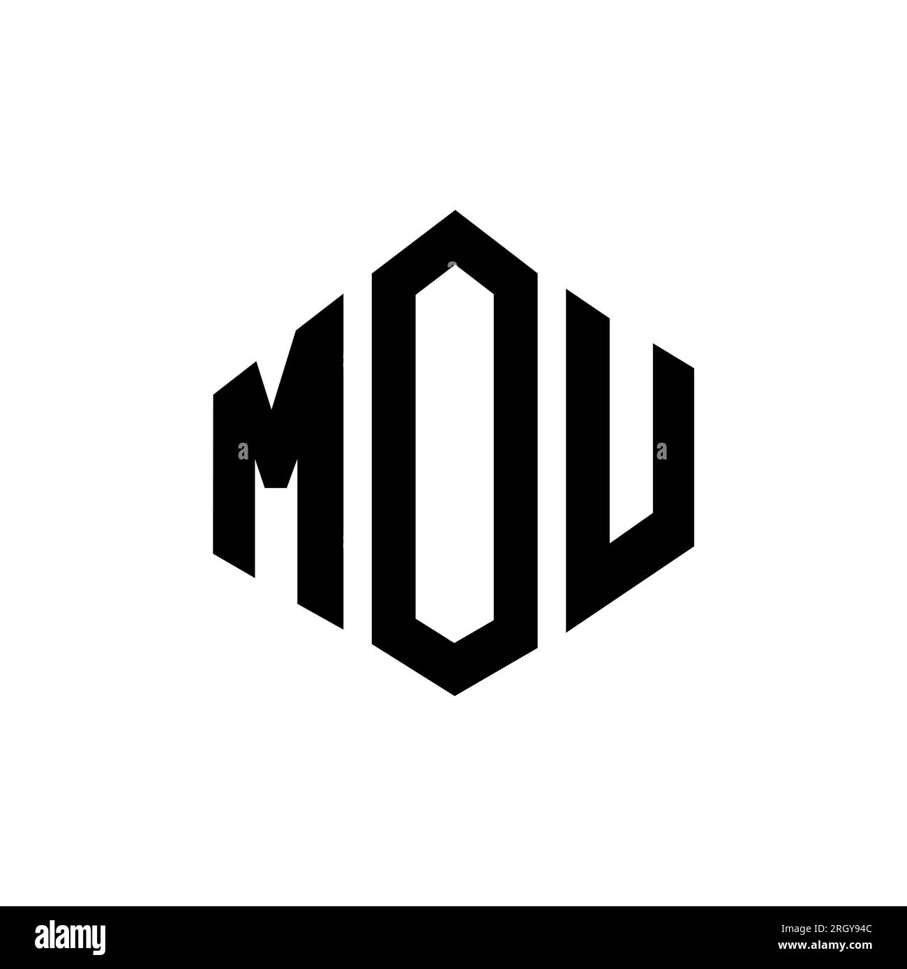 MOU letter logo design with polygon shape MOU polygon and cube shape MOU letter logo design with polygon shape MOU polygon and cube shape