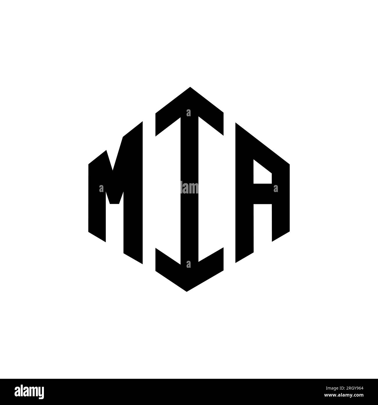 MIA letter logo design with polygon shape. MIA polygon and cube shape