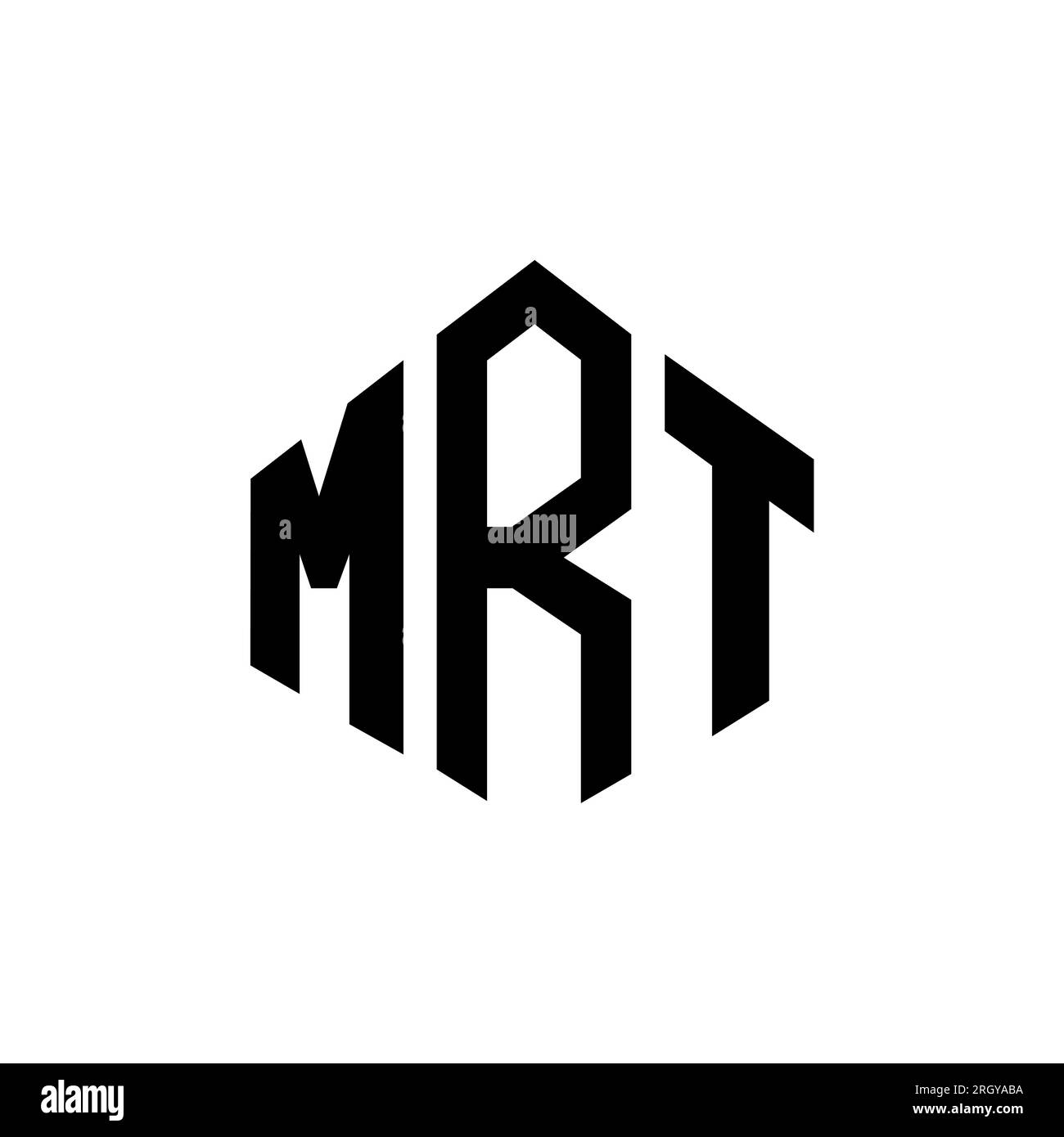 MRT letter logo design with polygon shape. MRT polygon and cube shape logo design. MRT hexagon vector logo template white and black colors. MRT monogr Stock Vector