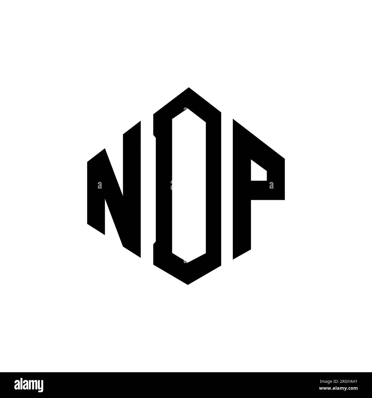 NDP letter logo design with polygon shape. NDP polygon and cube shape logo design. NDP hexagon vector logo template white and black colors. NDP monogr Stock Vector