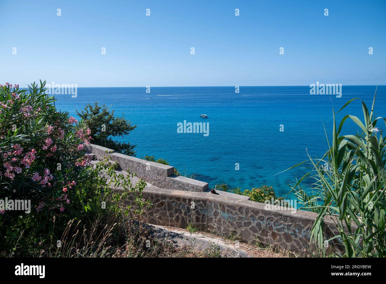 Aerial view of Michelino beach in Parghelia, Tropea. Calabria. Italy