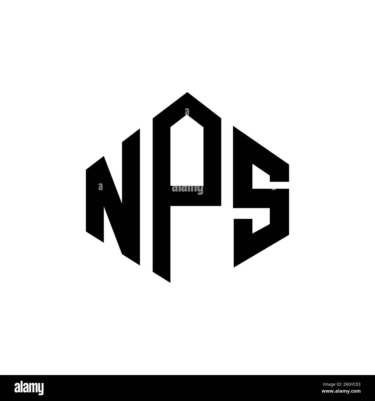 NPS letter logo design with polygon shape. NPS polygon and cube shape logo design. NPS hexagon vector logo template white and black colors. NPS monogr Stock Vector