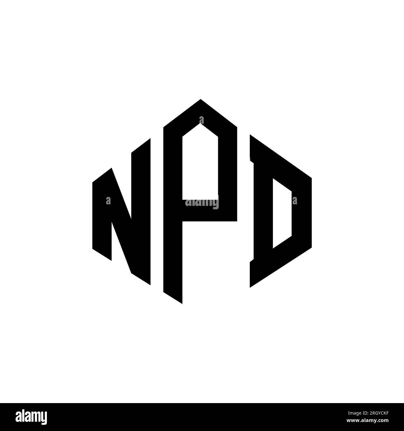 NPD letter logo design with polygon shape. NPD polygon and cube shape logo design. NPD hexagon vector logo template white and black colors. NPD monogr Stock Vector