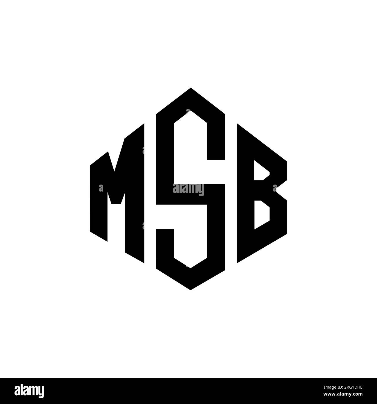 MSB letter logo design with polygon shape. MSB polygon and cube shape logo design. MSB hexagon vector logo template white and black colors. MSB monogr Stock Vector