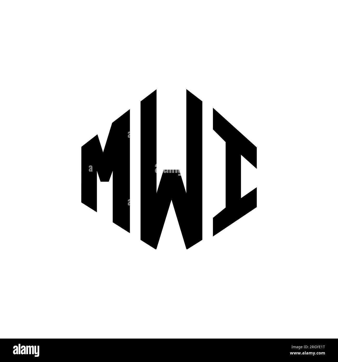 MWI letter logo design with polygon shape. MWI polygon and cube shape ...