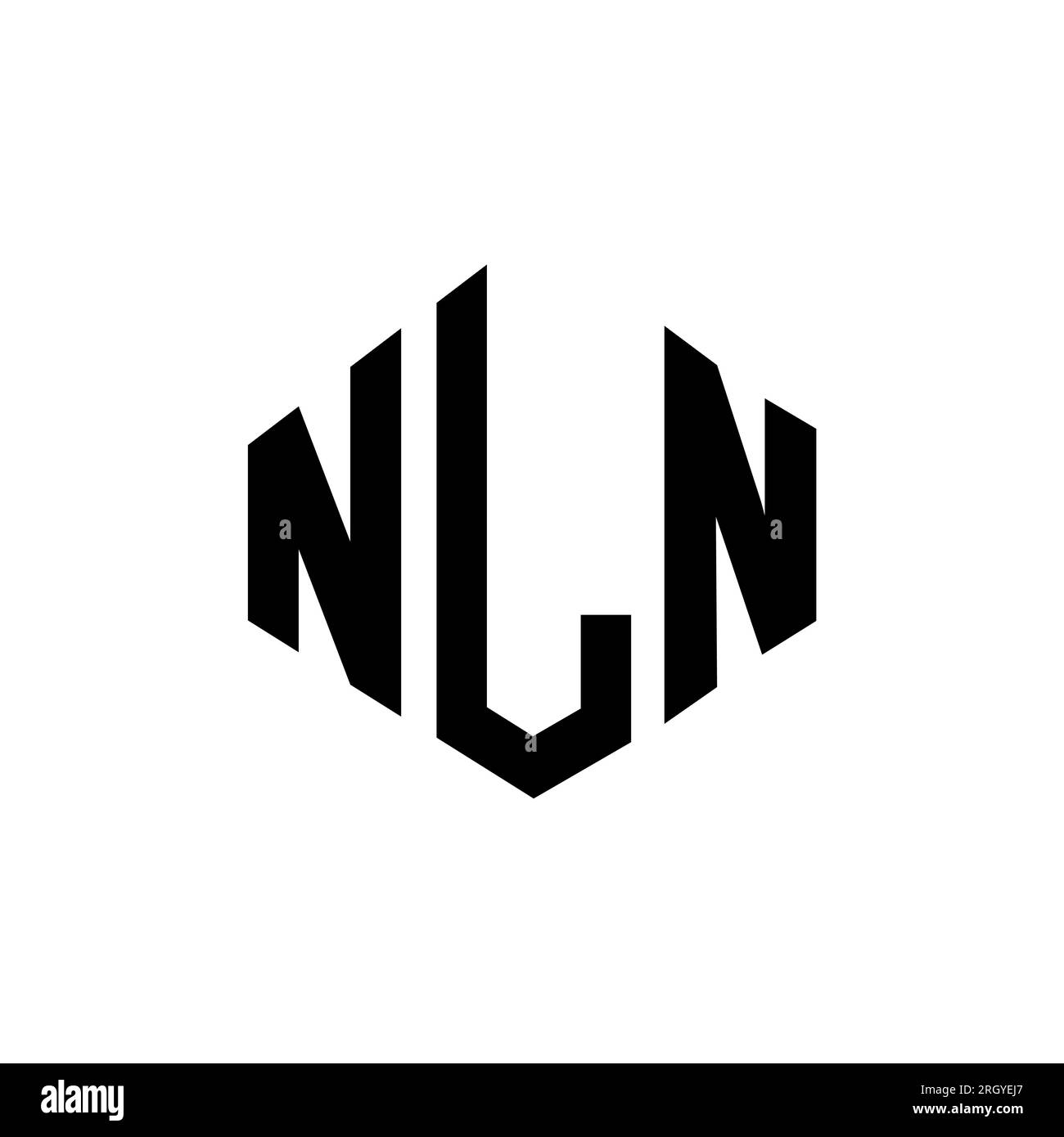 NLN letter logo design with polygon shape. NLN polygon and cube shape logo design. NLN hexagon vector logo template white and black colors. NLN monogr Stock Vector
