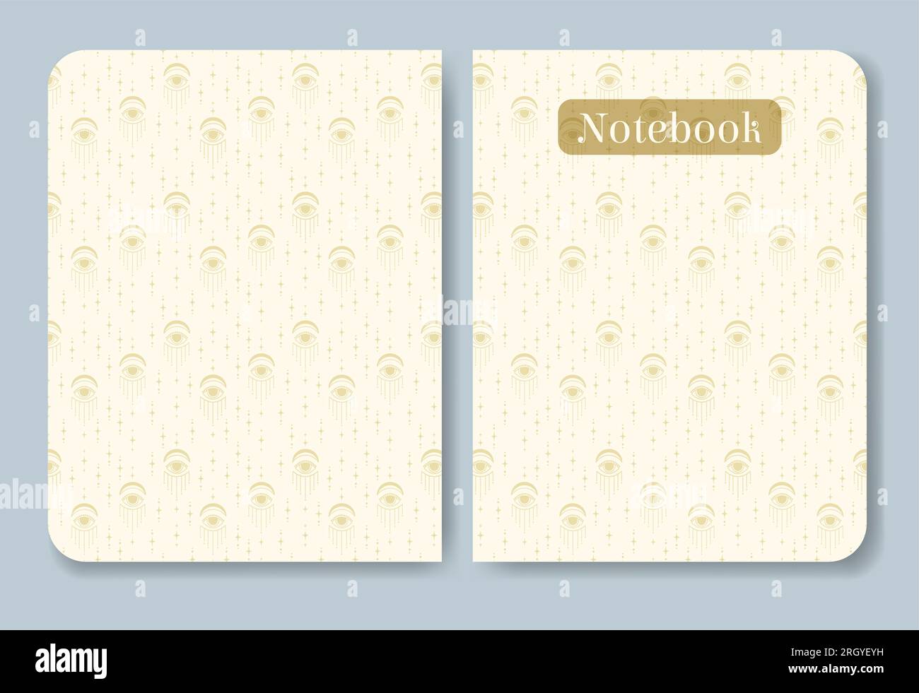 Mystical eyes notebook cover decoration Stock Vector