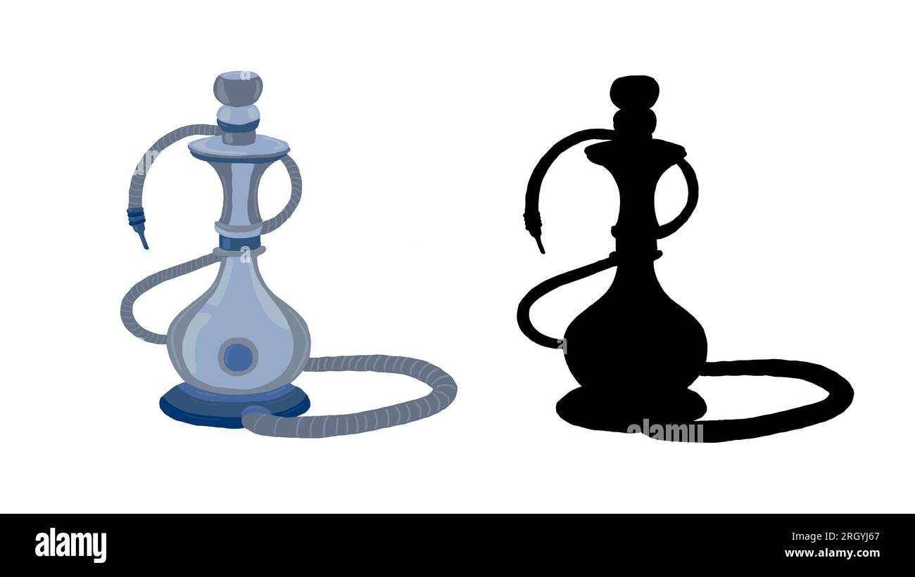  Hookah Shisha Nargila Smoking Water Pipe Bong Glass Tobacco 1 Hose  Bowl Set RED Color : Health & Household