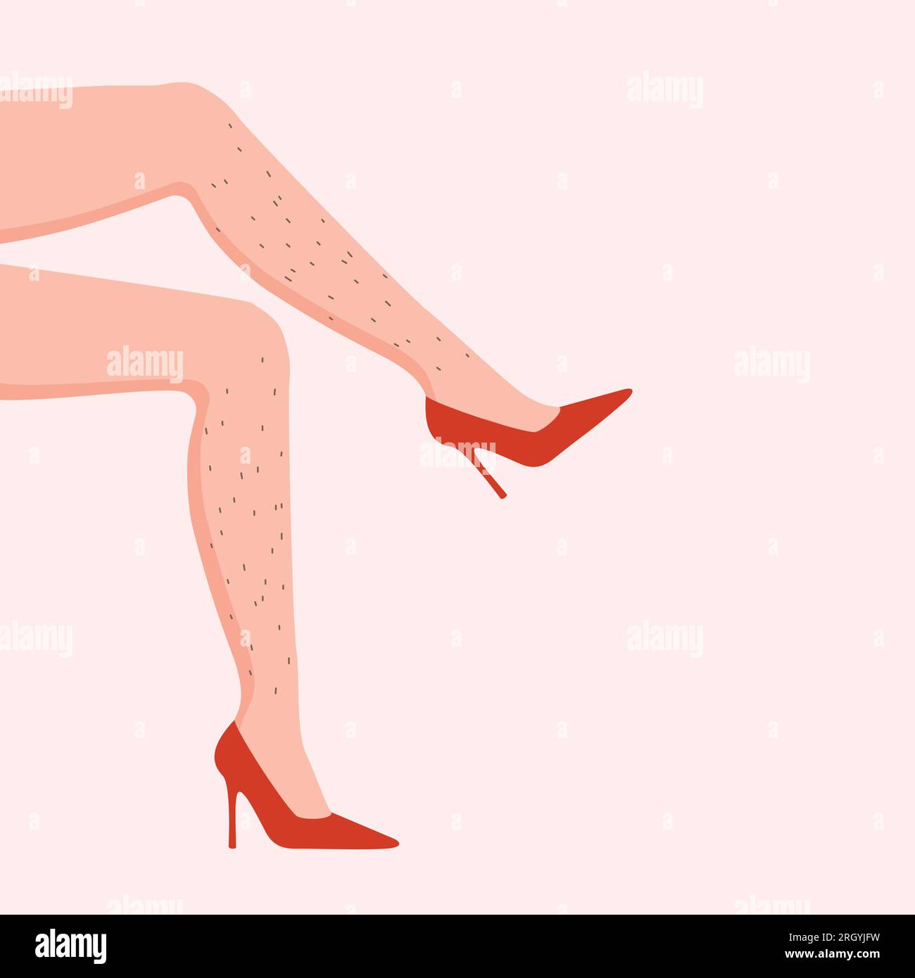 Woman hairy legs Stock Vector Images Alamy