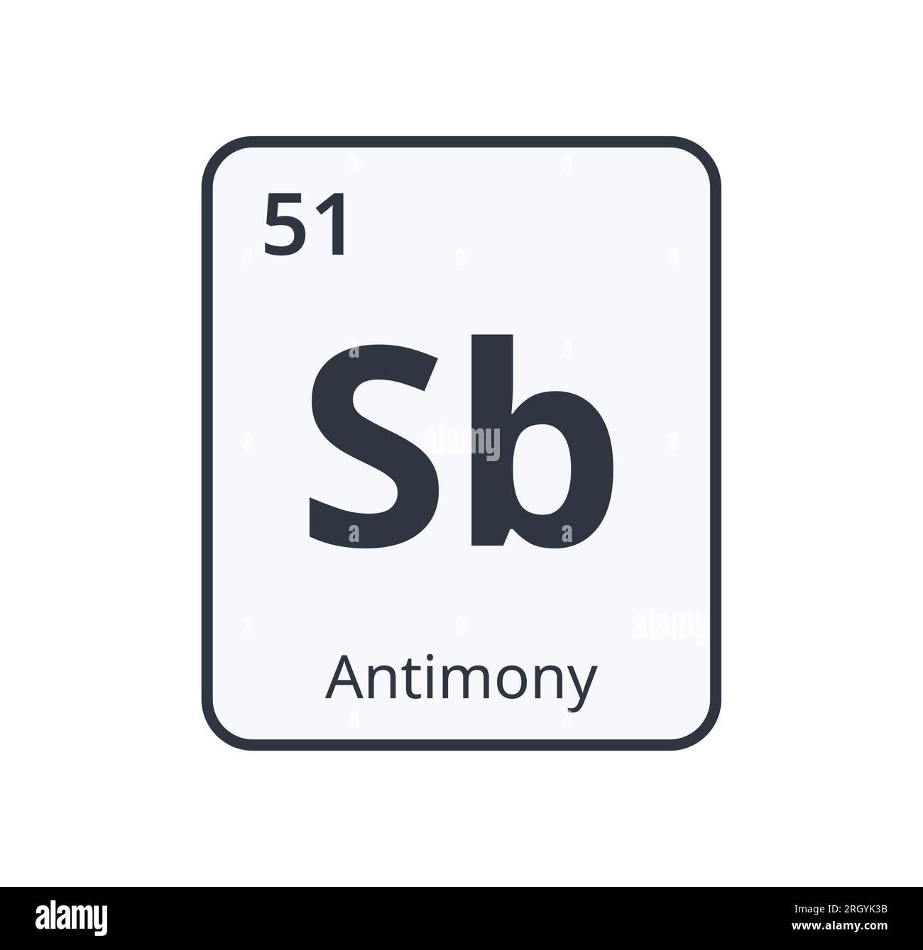 Antimony Chemical Symbol. Graphic for Science Designs. Vector