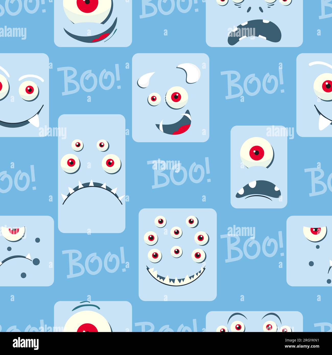 Seamless cute monsters pattern. Vector illustration Stock Vector Image ...