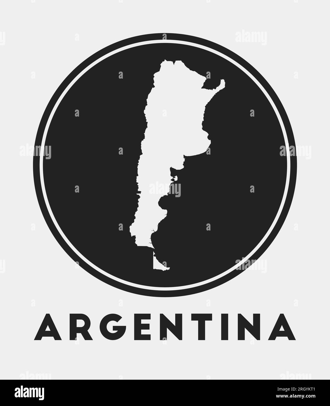 Argentina icon. Round logo with country map and title. Stylish Argentina badge with map. Vector illustration. Stock Vector