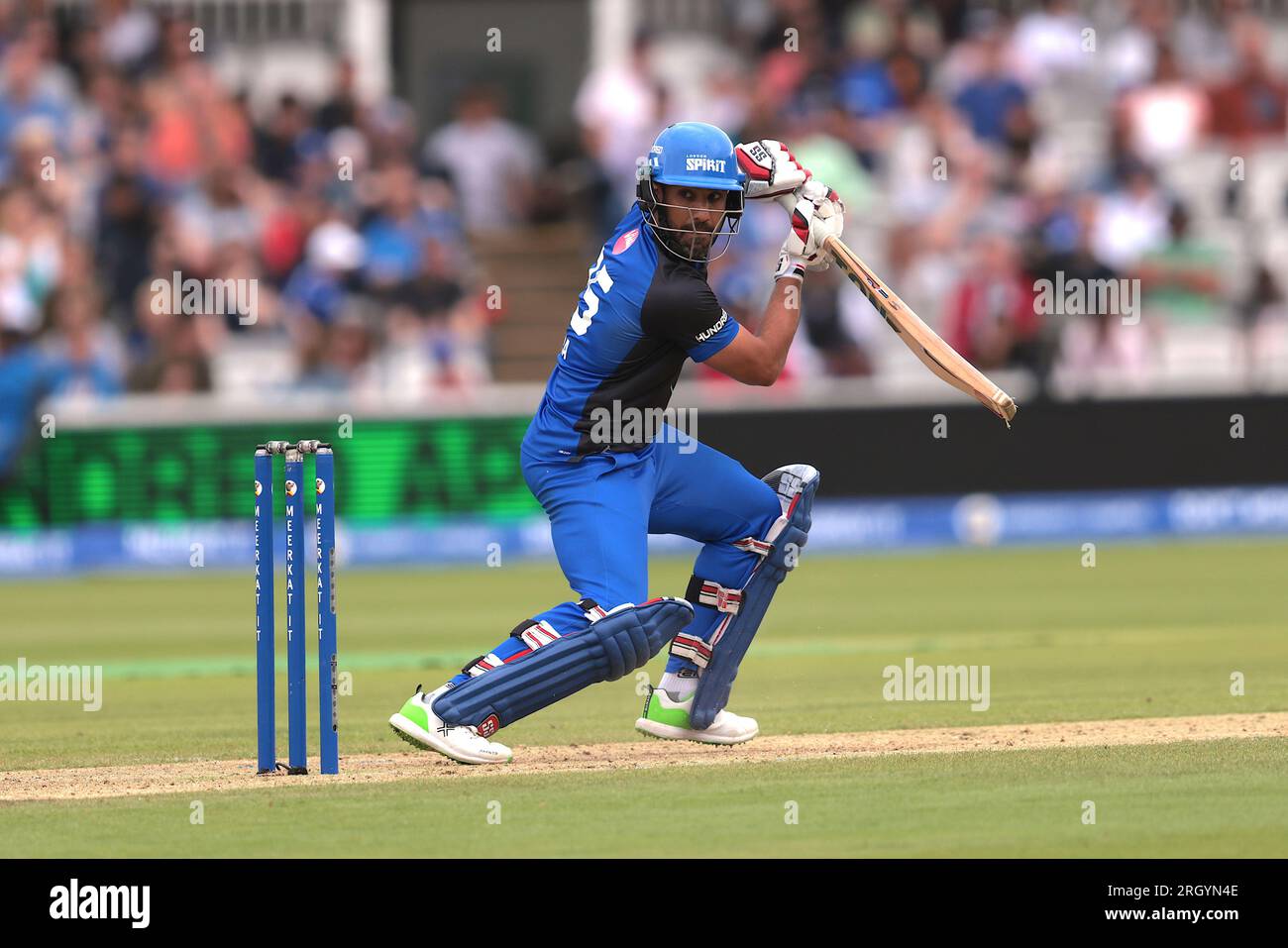 London, UK. 12th Aug, 2023. London Spirit's Ravi BoparaBatting as the London Spirit take on the Trent Rockets in The Hundred men's competition at Lords. Credit: David Rowe/Alamy Live News Stock Photo