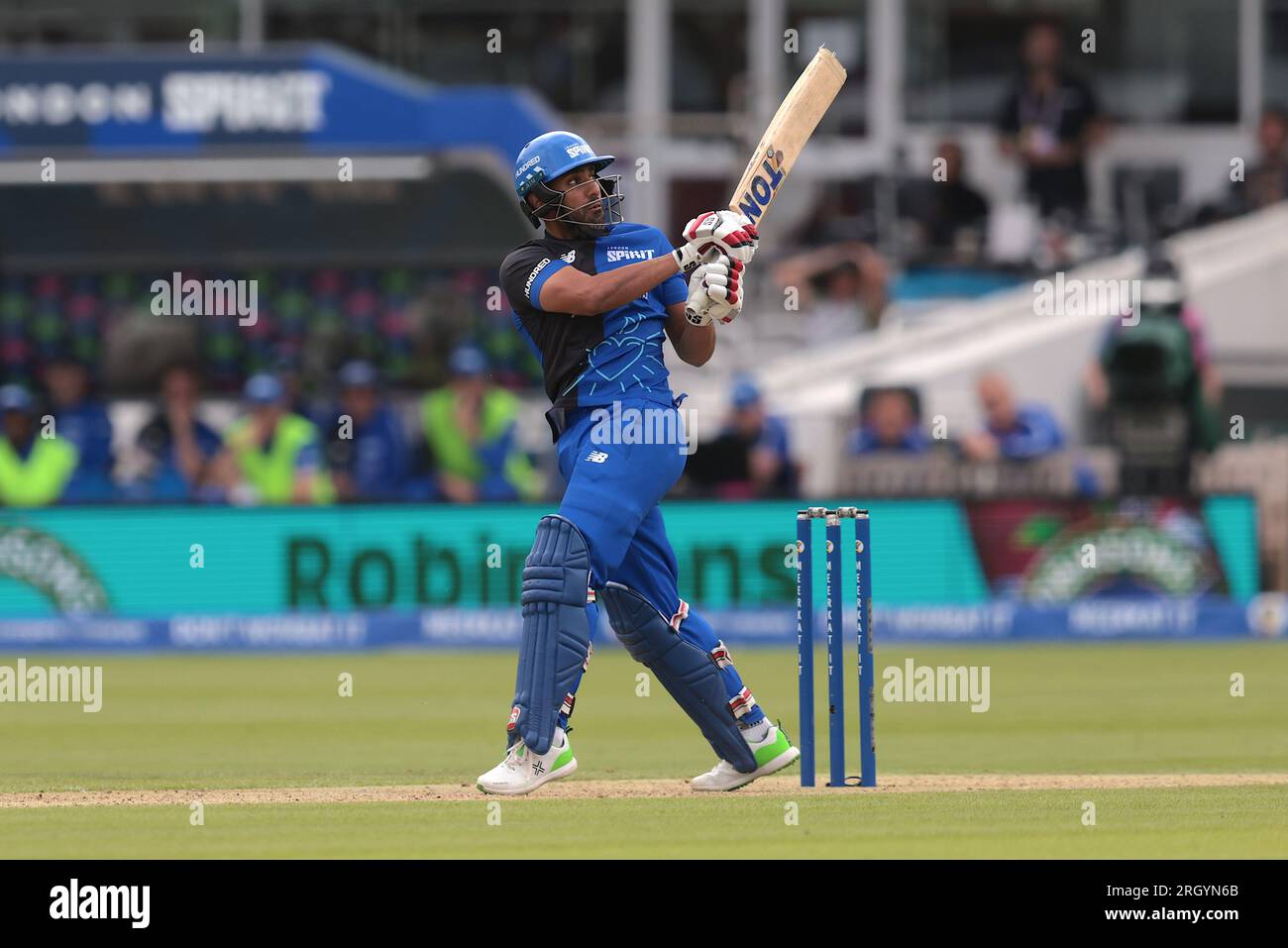 London, UK. 12th Aug, 2023. London Spirit's Ravi Bopara batting as the London Spirit take on the Trent Rockets in The Hundred men's competition at Lords. Credit: David Rowe/Alamy Live News Stock Photo
