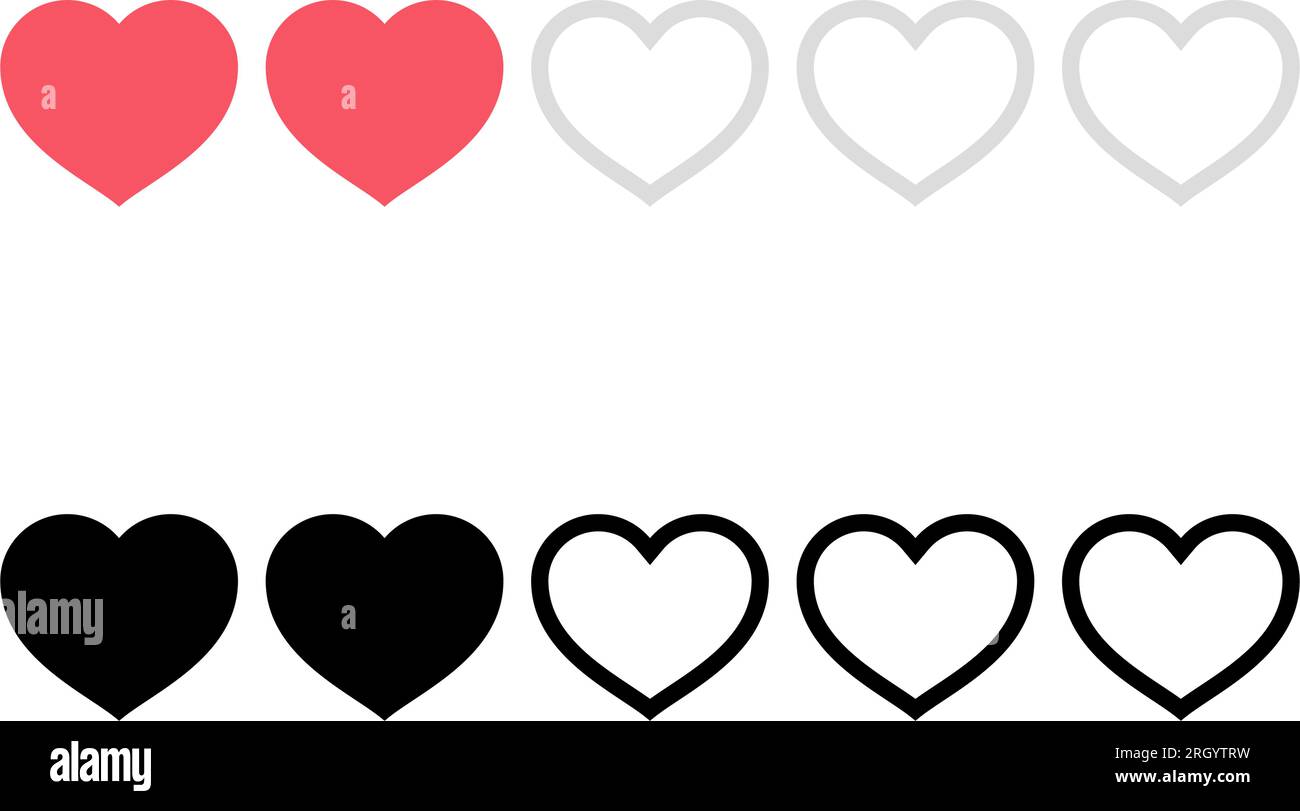 Design for love rating, feedback rating with heart icon in vector Stock ...