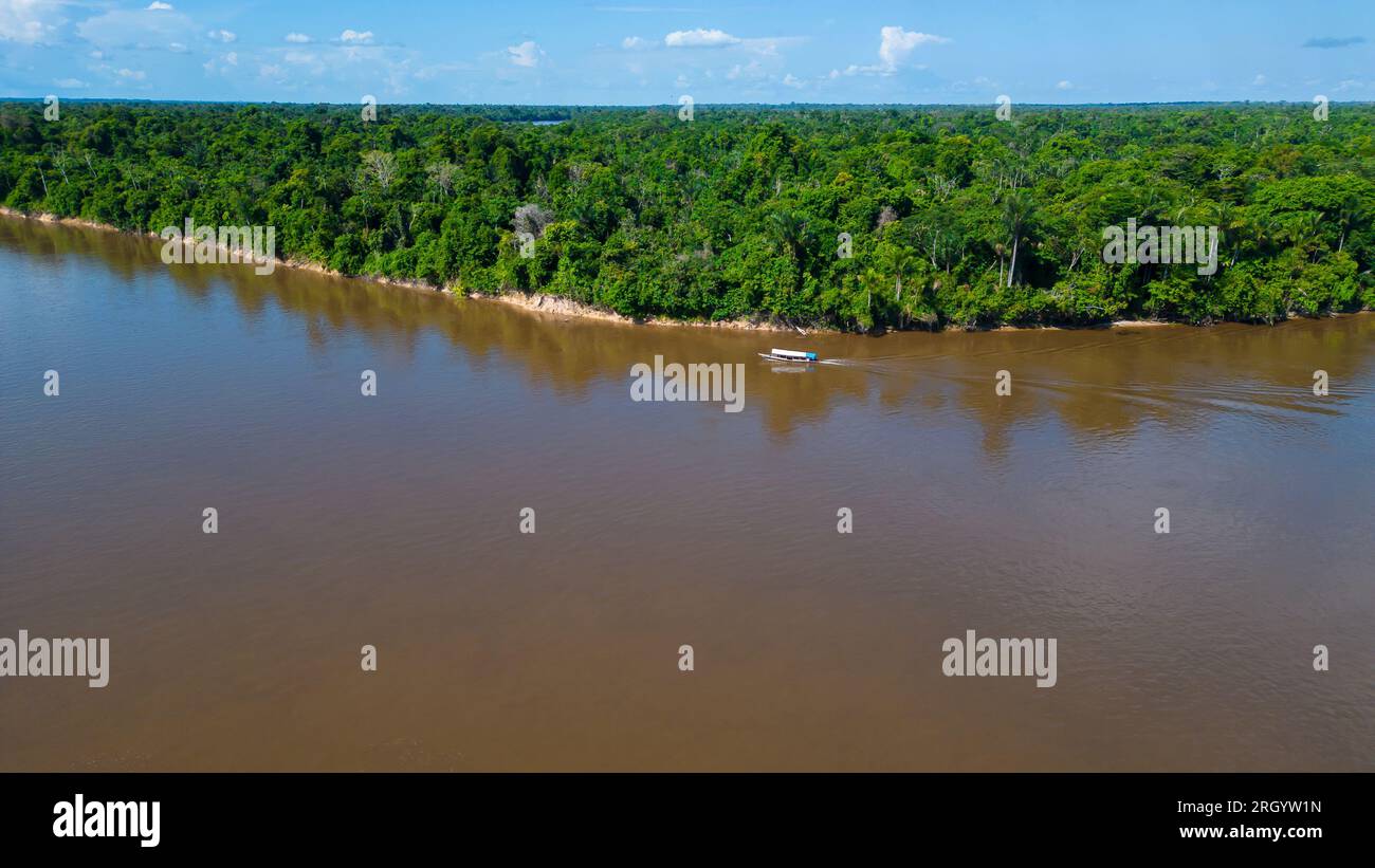 The Amazon rivers in the summer season present white sand beaches, Amazonian beaches that are