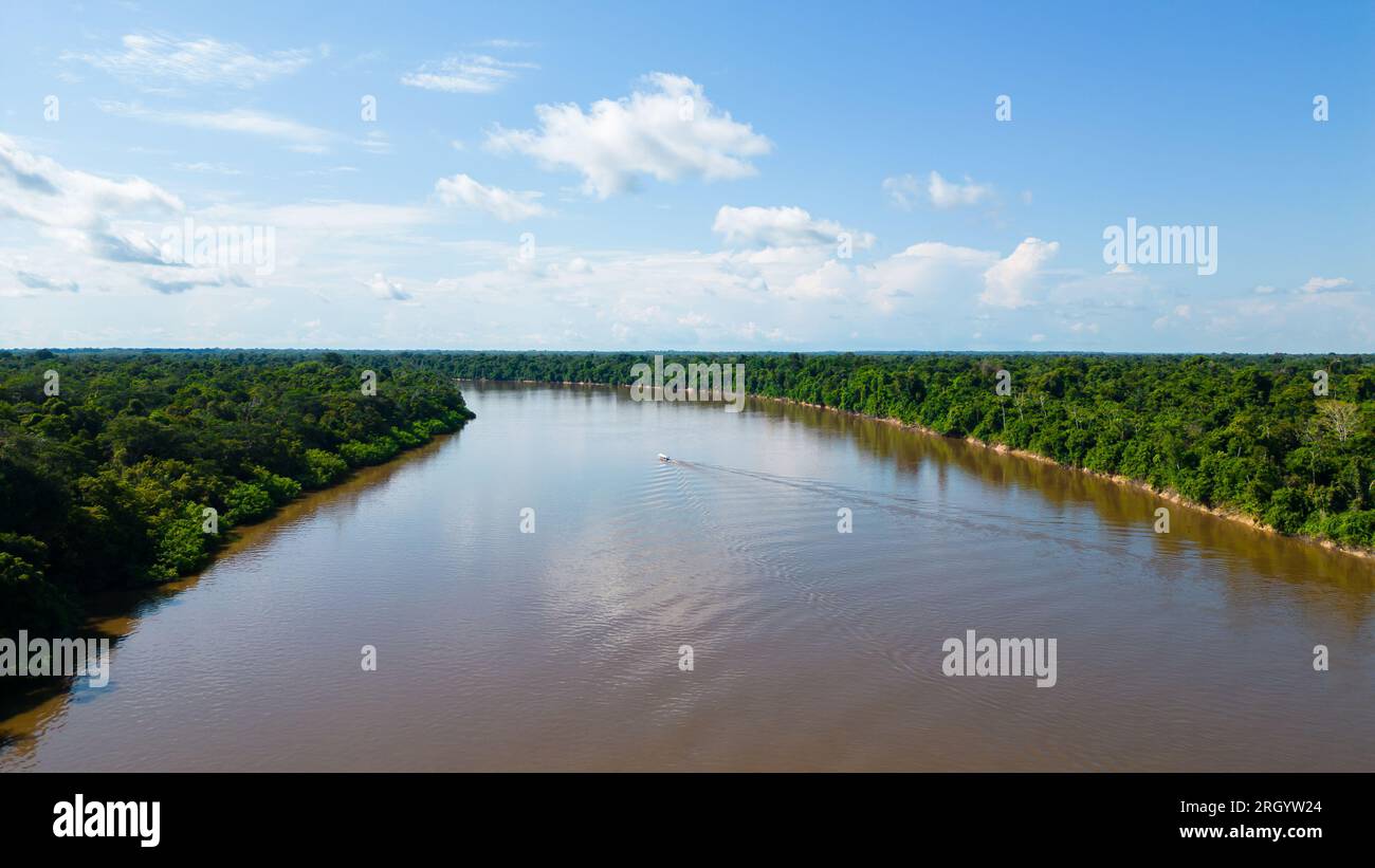 The Amazon rivers in the summer season present white sand beaches
