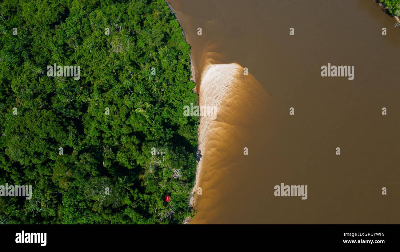 The Amazon rivers in the summer season present white sand beaches, Amazonian beaches that are