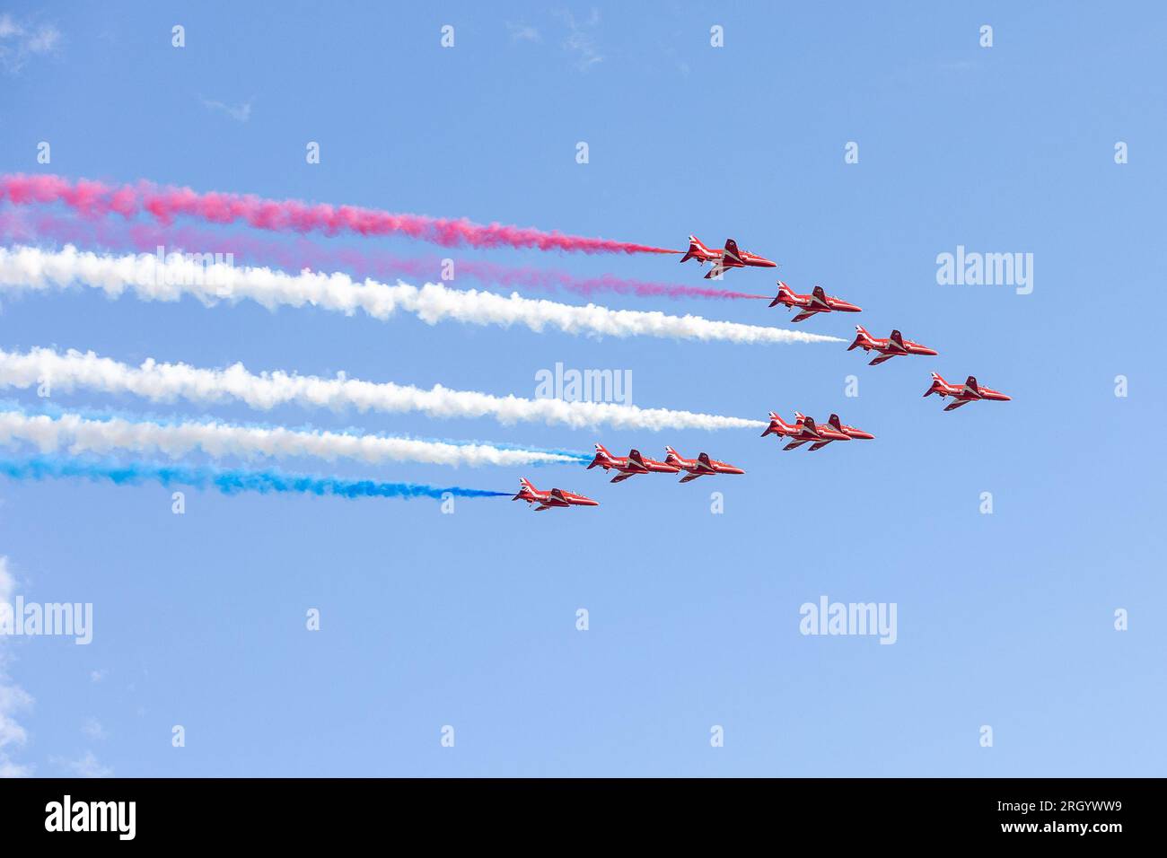 Edinburgh, UK. 12th Aug, 2023. Edinburgh . Scotland. Red Arrows fly ...