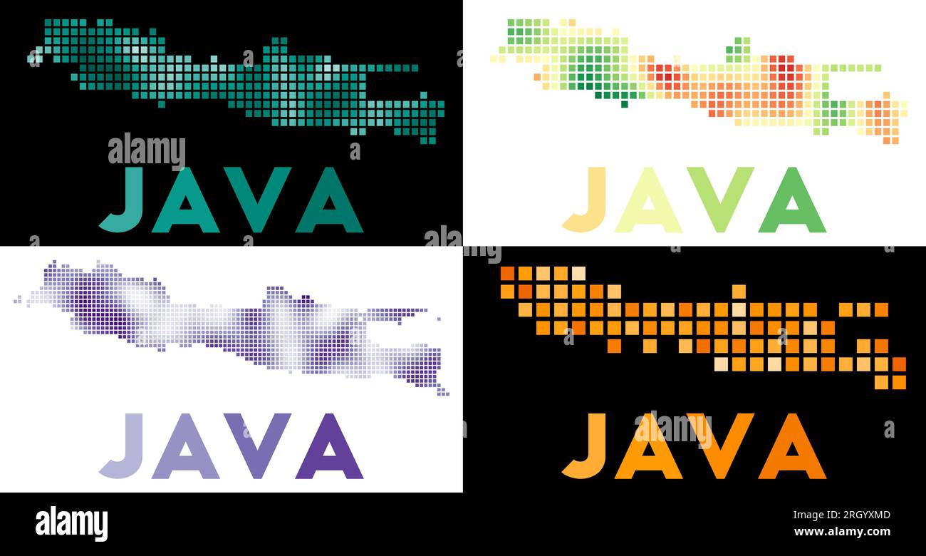 Java map. Collection of map of Java in dotted style. Borders of the ...