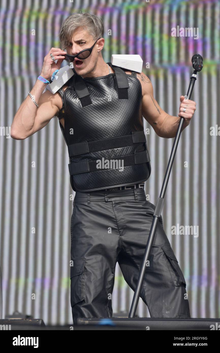 Newquay, Cornwall, UK. 12th Aug, 2023. Confidence Man - Boardmasters 2023 Credit: Graham Tarrant/Alamy Live News Stock Photo