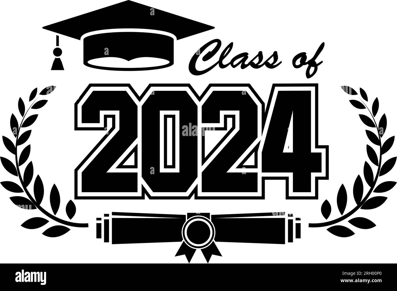 Class of 2024 Graduation Cap - SVG file Stock Vector