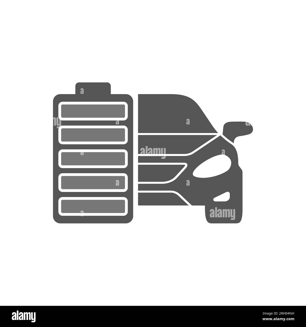 Electric car refill icon. Electric refueling. Car with battery. Eco