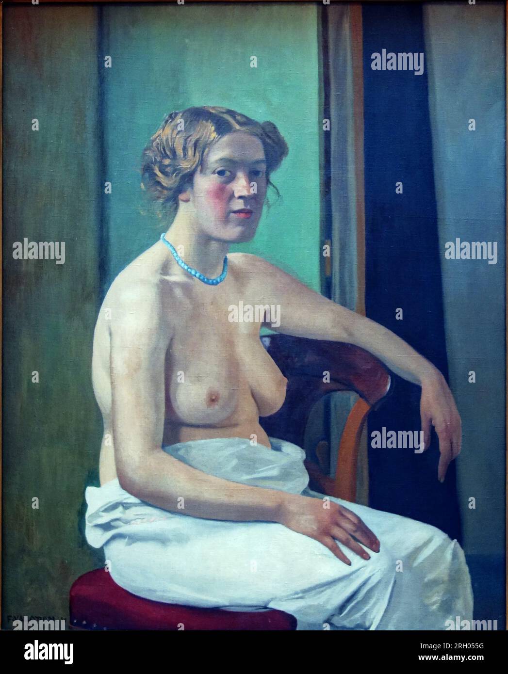 Femme assise à demi-nue 1911 by Félix Vallotton Stock Photo