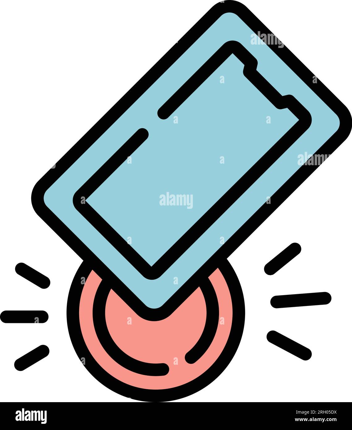 Drop phone case icon outline vector. Mobile cover. Cell device color flat Stock Vector