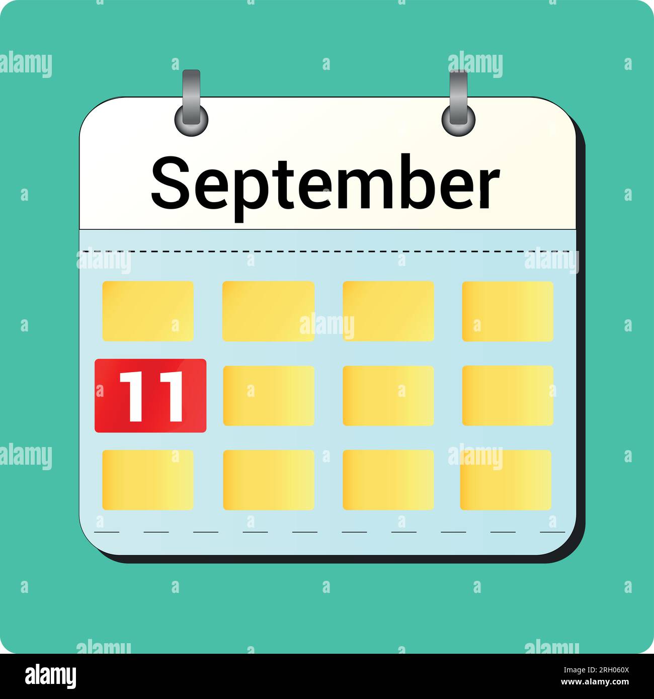 calendar vector drawing, date September 11 on the page Stock Vector