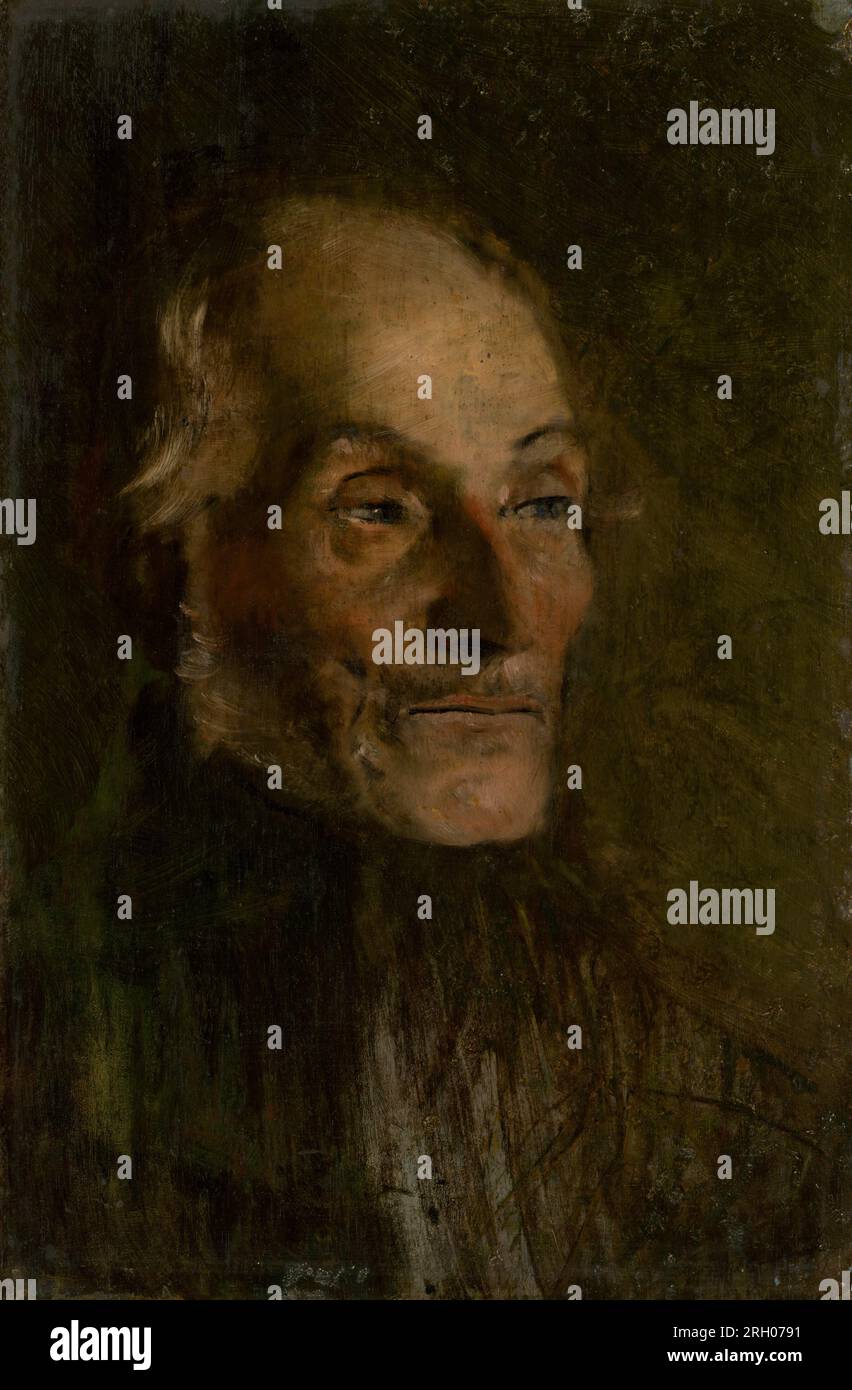 Head Study of an Old Man 1880 by László Mednyánszky Stock Photo - Alamy