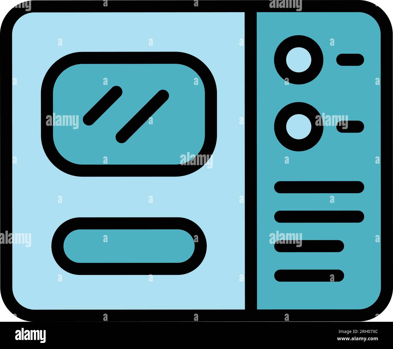 Breadmaker icon outline vector. Bread machine. Kitchen food color flat Stock Vector