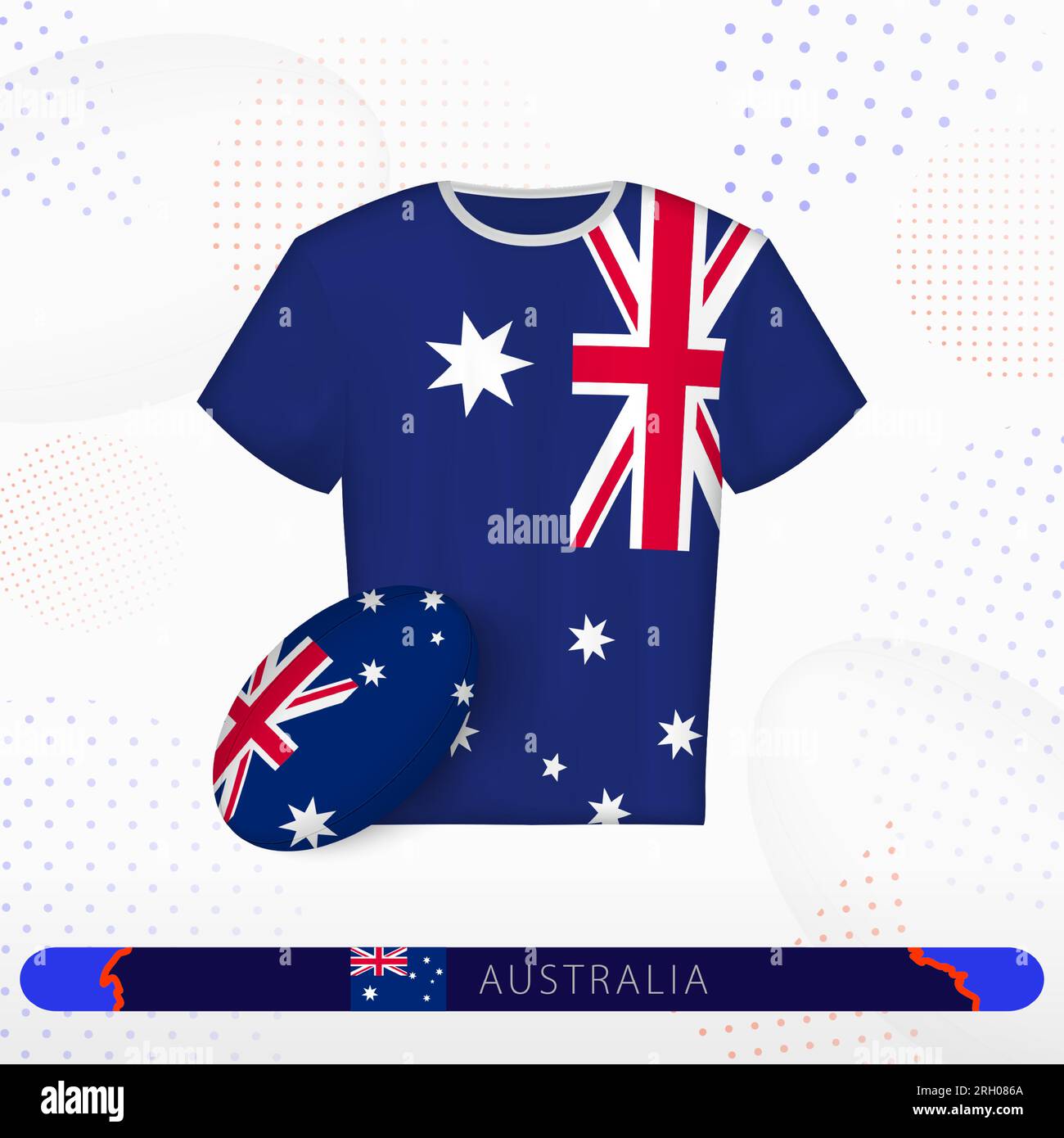 Australia rugby jersey with rugby ball of Australia on abstract sport
