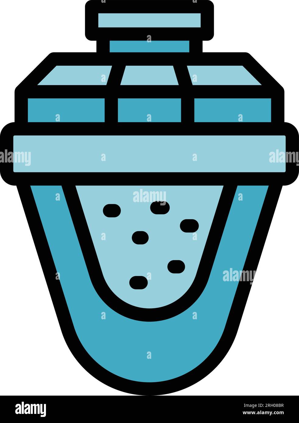 Osmosis filter pipe icon outline vector. Filtration system. Water reverse color flat Stock Vector
