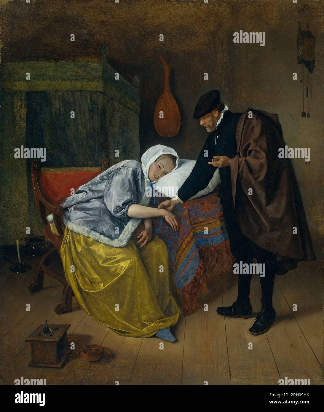 The Sick Woman between circa 1663 and circa 1666 by Jan Steen Stock Photo