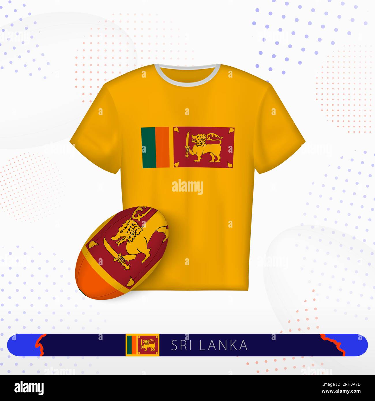 Sri Lanka rugby jersey with rugby ball of Sri Lanka on abstract sport