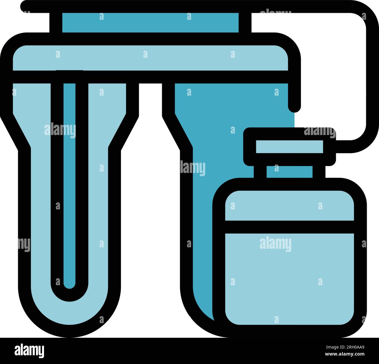 Kitchen water system icon outline vector. Osmosis filter. Purification equipment color flat Stock Vector