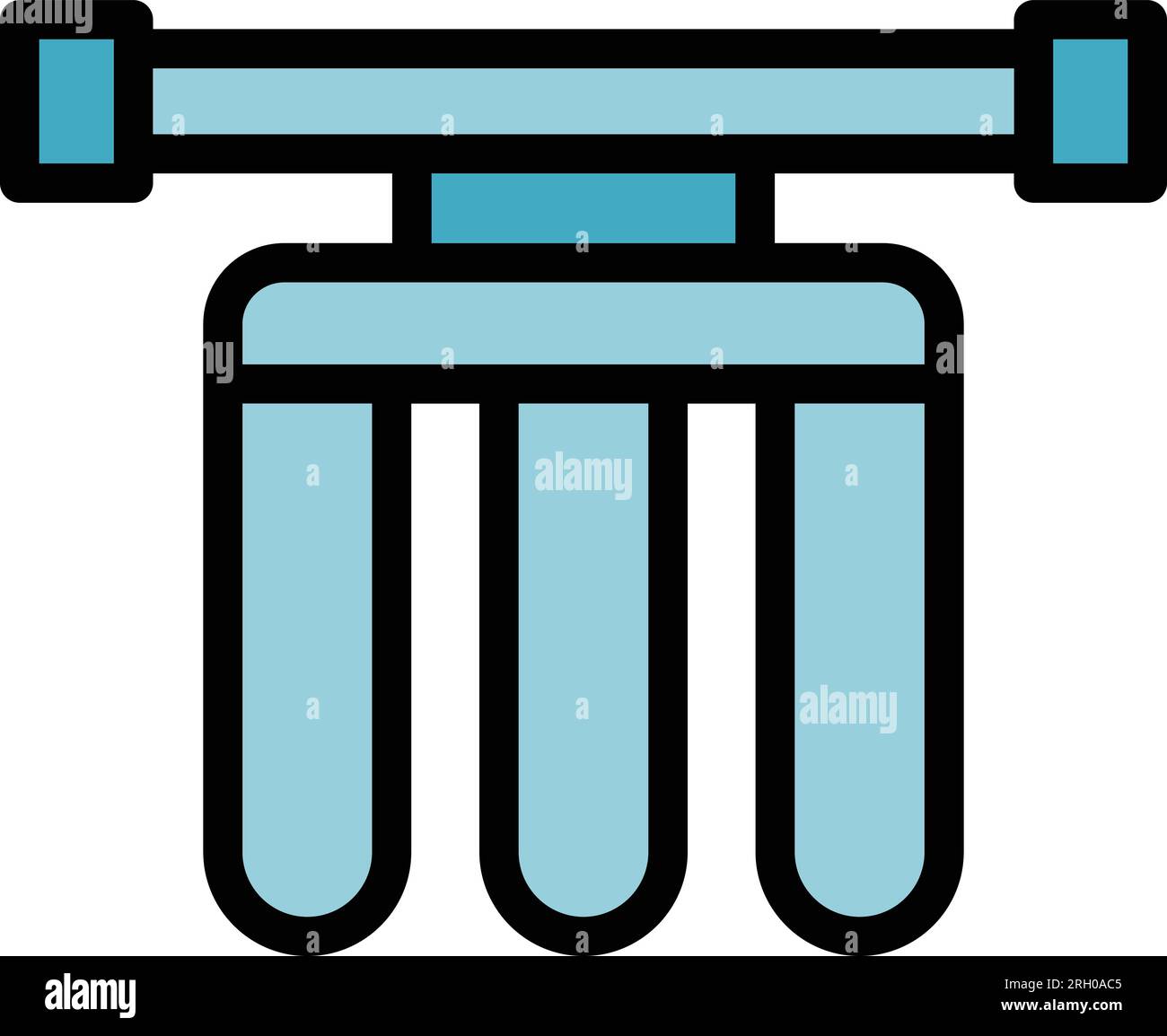 Pipe water treatment icon outline vector. Filter system. Reverse osmosis color flat Stock Vector