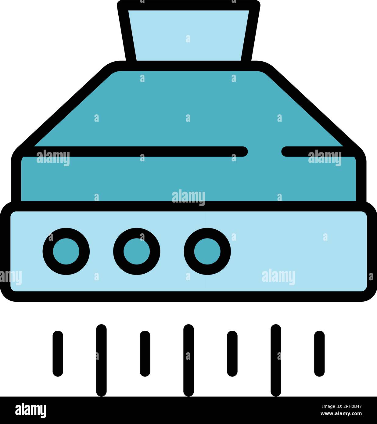 Kitchen air vent icon outline vector. Fan hood. Wall airflow color flat