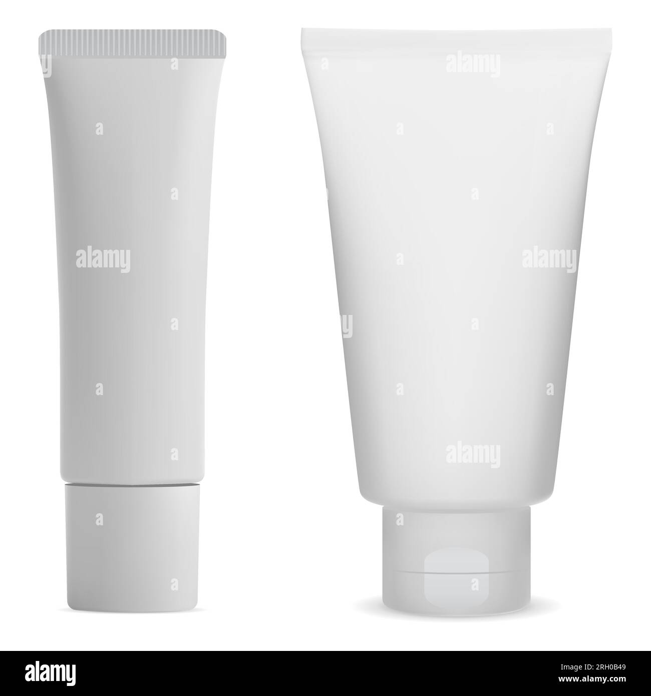 White cream tube side mockup. Tooth paste package blank. Facial care ...