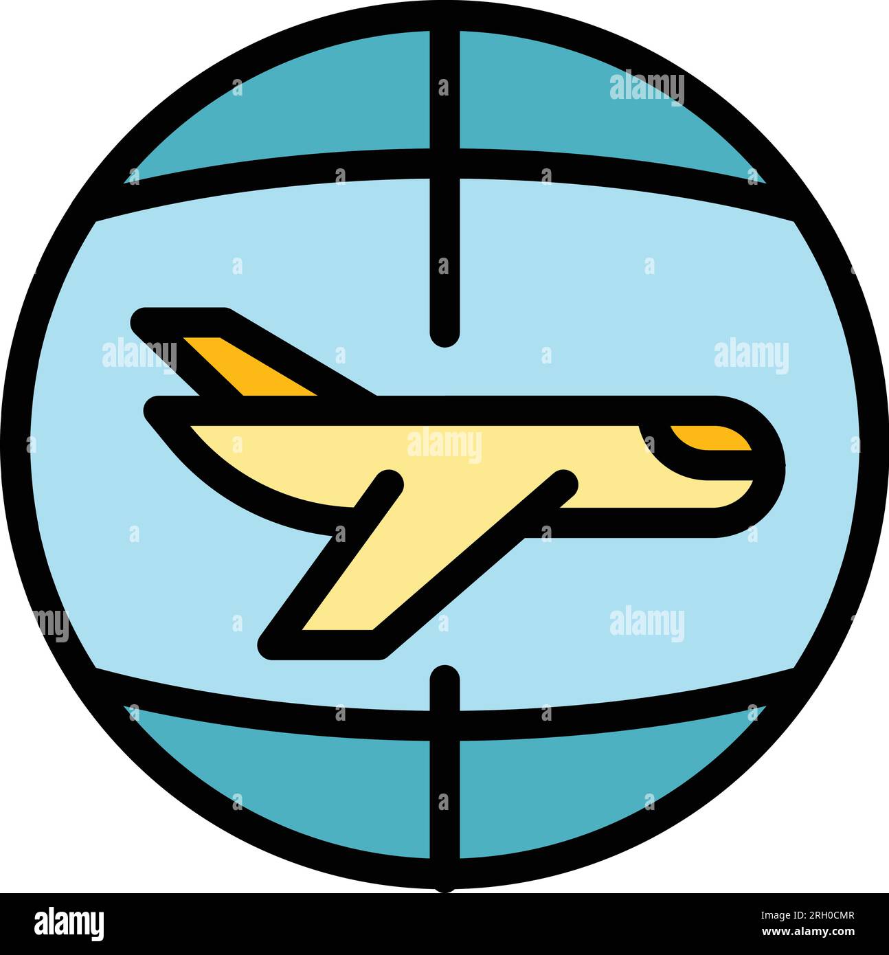 Air fly icon outline vector. Global map. Earth tour color flat Stock ...