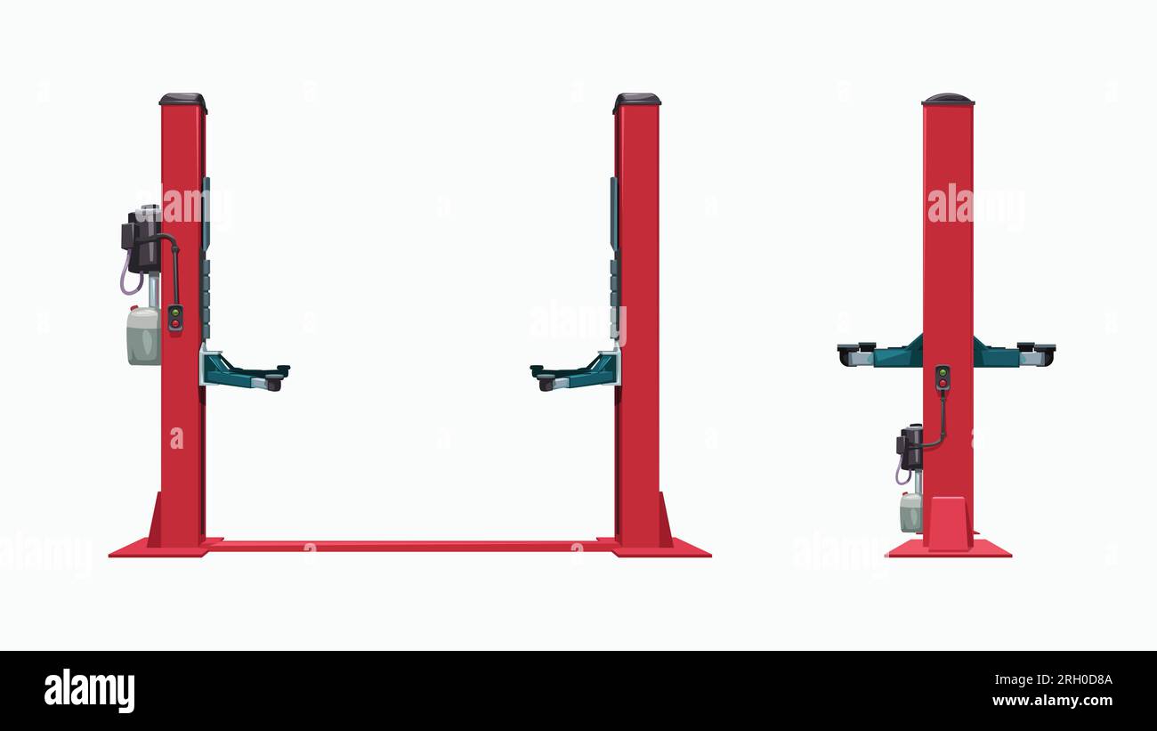 illustration of service car lifts front and side view in collection