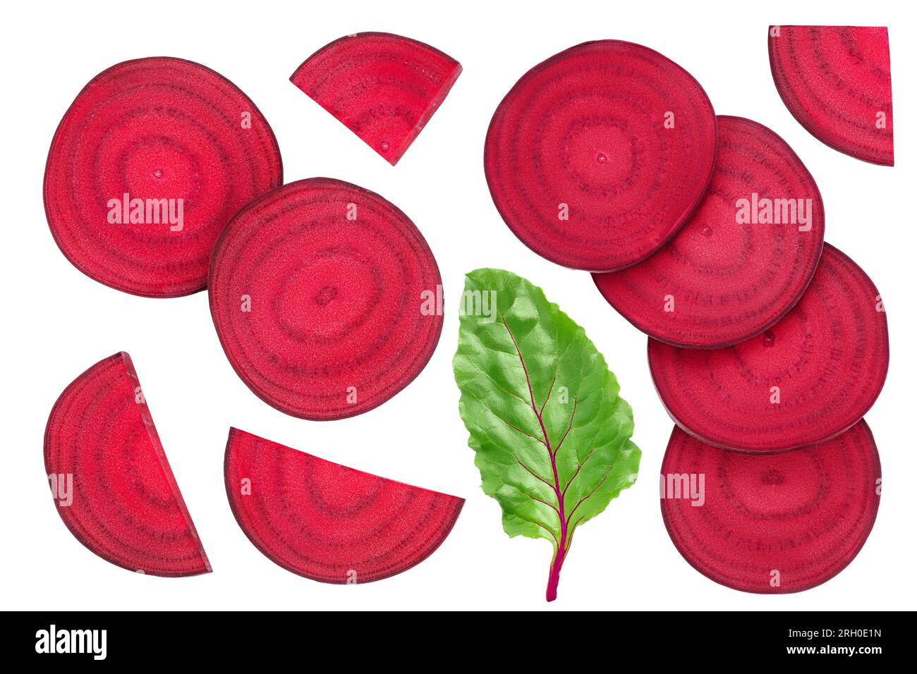 beetroot slices isolated on white background with full depth of field ...