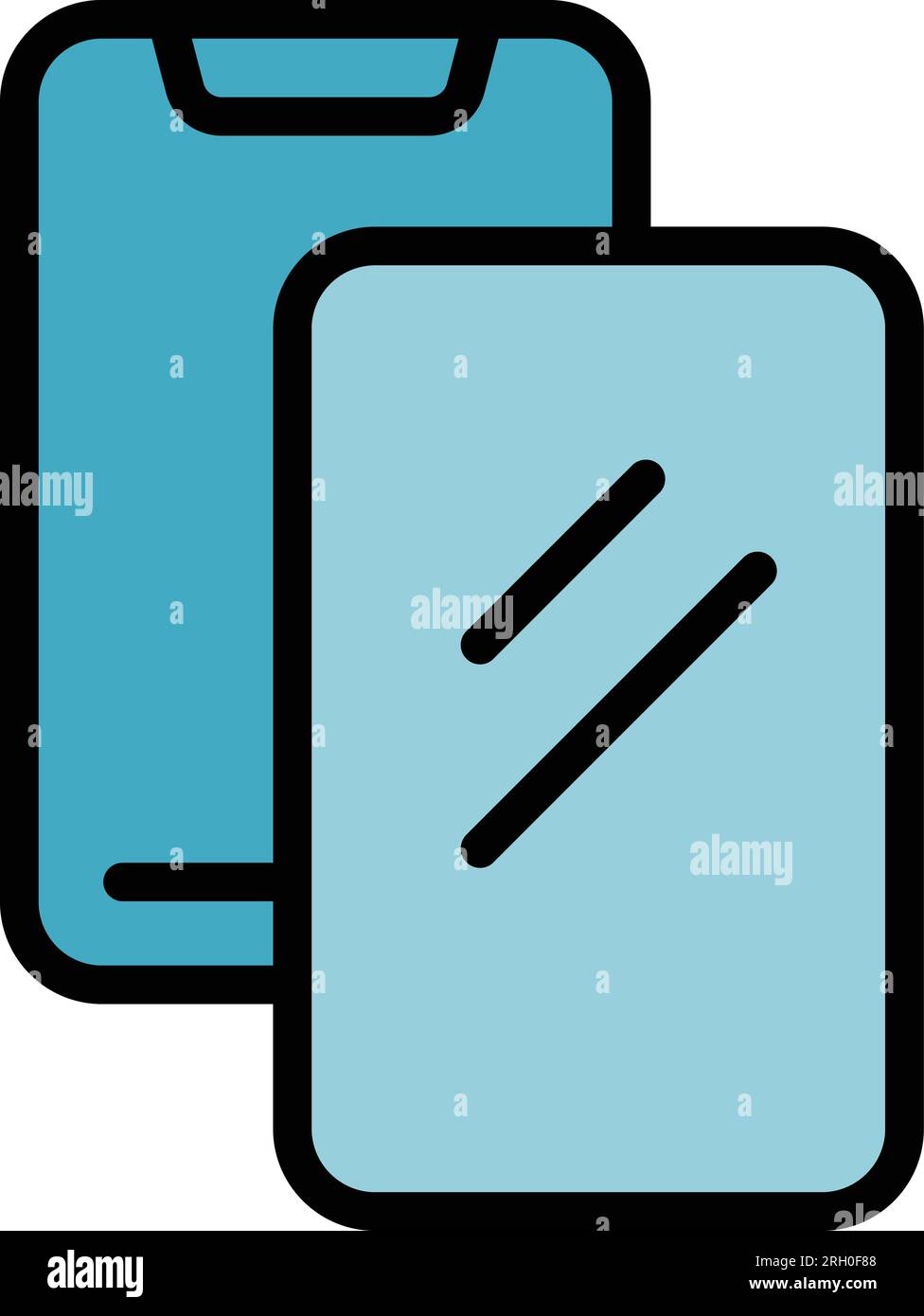 Phone case icon outline vector. Mobile cover. Cell device color flat Stock Vector